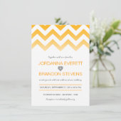 Invitations de mariage Chevron Ombre jaune (Debout devant)