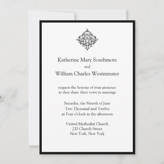 Invitations de mariage chic (Devant)
