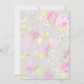 Invitations de mariage chic, rose et gris (Dos)