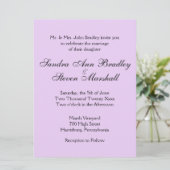 Invitations de mariage classique de lavande (Debout devant)