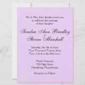 Invitations de mariage classique de lavande (Devant)