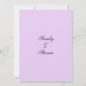 Invitations de mariage classique de lavande (Dos)