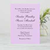Invitations de mariage classique de lavande (Debout devant)