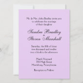 Invitations de mariage classique de lavande (Devant)