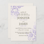 Invitations De Mariage Classique Ombre Lilac (Devant / Derrière)