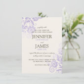 Invitations De Mariage Classique Ombre Lilac (Debout devant)