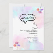 Invitations de mariage classique rose et bleu (Devant)