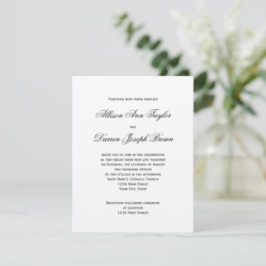 Invitations de mariage classiques (Debout devant)