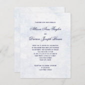 Invitations de mariage classiques en bleu (Devant / Derrière)