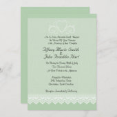 Invitations de mariage coeur et dentelle (Devant / Derrière)