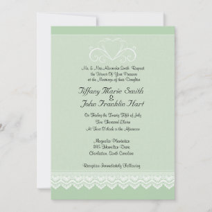 Invitations de mariage coeur et dentelle