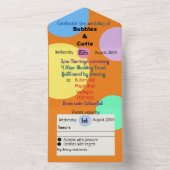 Invitations de mariage coloré boho bulles amusant (À l'intérieur)