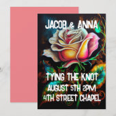 INVITATIONS DE MARIAGE COLORÉES DES ROSES GOTHIQUE (Devant / Derrière)