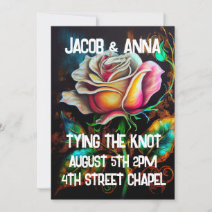 INVITATIONS DE MARIAGE COLORÉES DES ROSES GOTHIQUE