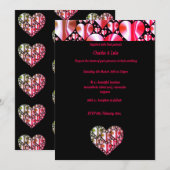 INVITATIONS DE MARIAGE COLORÉES EN COEUR ÉLÉGANT (Devant / Derrière)