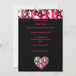 INVITATIONS DE MARIAGE COLORÉES EN COEUR ÉLÉGANT