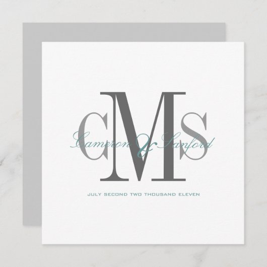 Invitations de mariage contemporaines + classiques (Devant / Derrière)