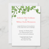 Invitations De Mariage Corail, Vert Et Blanc (Devant)