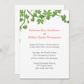 Invitations De Mariage Corail, Vert Et Blanc (Devant / Derrière)