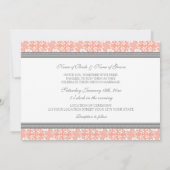 Invitations de mariage Coral Grey Damask (Dos)