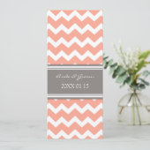Invitations de mariage Coral gris Chevron (Debout devant)
