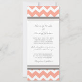 Invitations de mariage Coral gris Chevron (Dos)