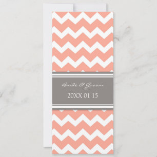 Invitations de mariage Coral gris Chevron