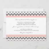 Invitations de mariage Coral gris Chevron (Dos)