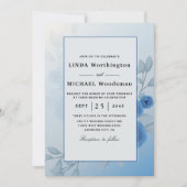 Invitations de mariage couleur mer (Devant)