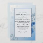 Invitations de mariage couleur mer (Devant / Derrière)