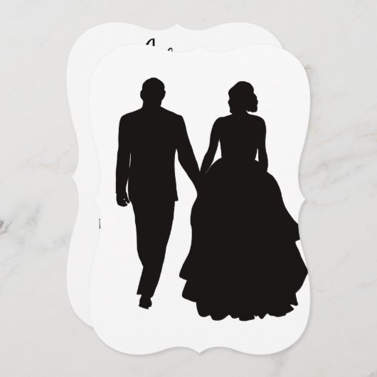 Invitations de mariage Couple Silhouette (Devant / Derrière)