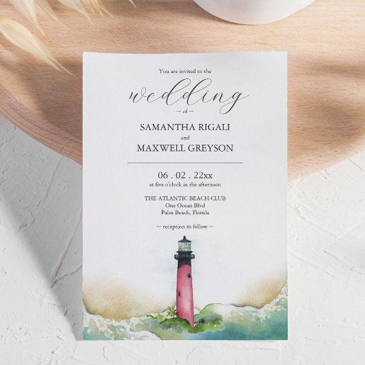 Invitations de mariage Customisées phare
