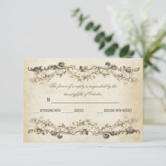 Invitations de mariage d'âge vintage (Debout devant)