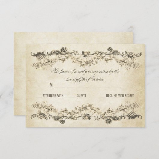 Invitations de mariage d'âge vintage (Devant / Derrière)