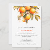 Invitations de mariage d'agrumes orange (Devant)