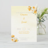 Invitations de mariage Daisy et Sunflower (Debout devant)
