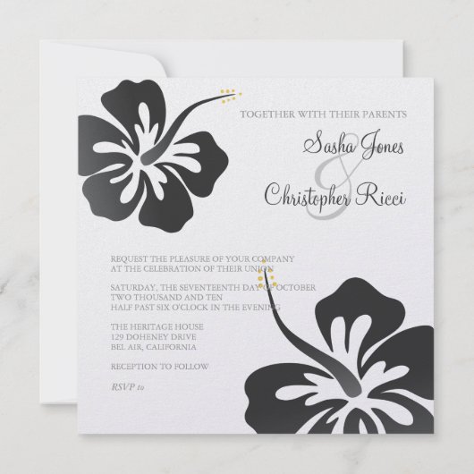 Invitations de mariage d'Aloha/Luau (Dos)