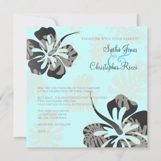 Invitations de mariage d'Aloha/Luau (Dos)