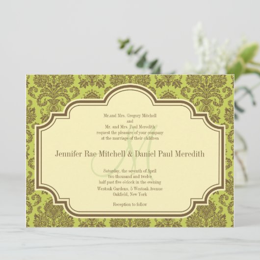 Invitations De Mariage Damas Et Monogrammes (Debout devant)