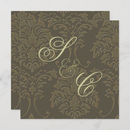 Invitations de mariage, damas rustique (Devant / Derrière)