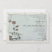 Invitations de Mariage damassé Birds vintages (Devant)