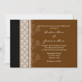 Invitations de Mariage damassé Brown au chocolat A (Devant)
