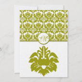 Invitations de Mariage damassé de chaux d'or d'oli (Dos)