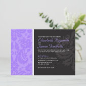 Invitations de mariage damassé de lavande (Debout devant)
