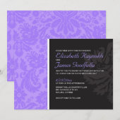 Invitations de mariage damassé de lavande (Devant / Derrière)