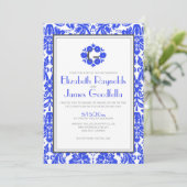 Invitations de mariage damassé de monogramme de (Debout devant)