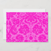 Invitations de Mariage damassé Hot Pink (Dos)