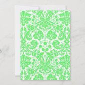 Invitations de Mariage damassé Monogrammes verts d (Dos)