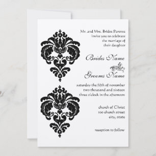 Invitations de Mariage damassé noir