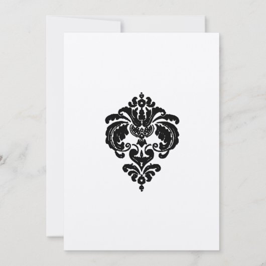 Invitations de Mariage damassé noir (Dos)